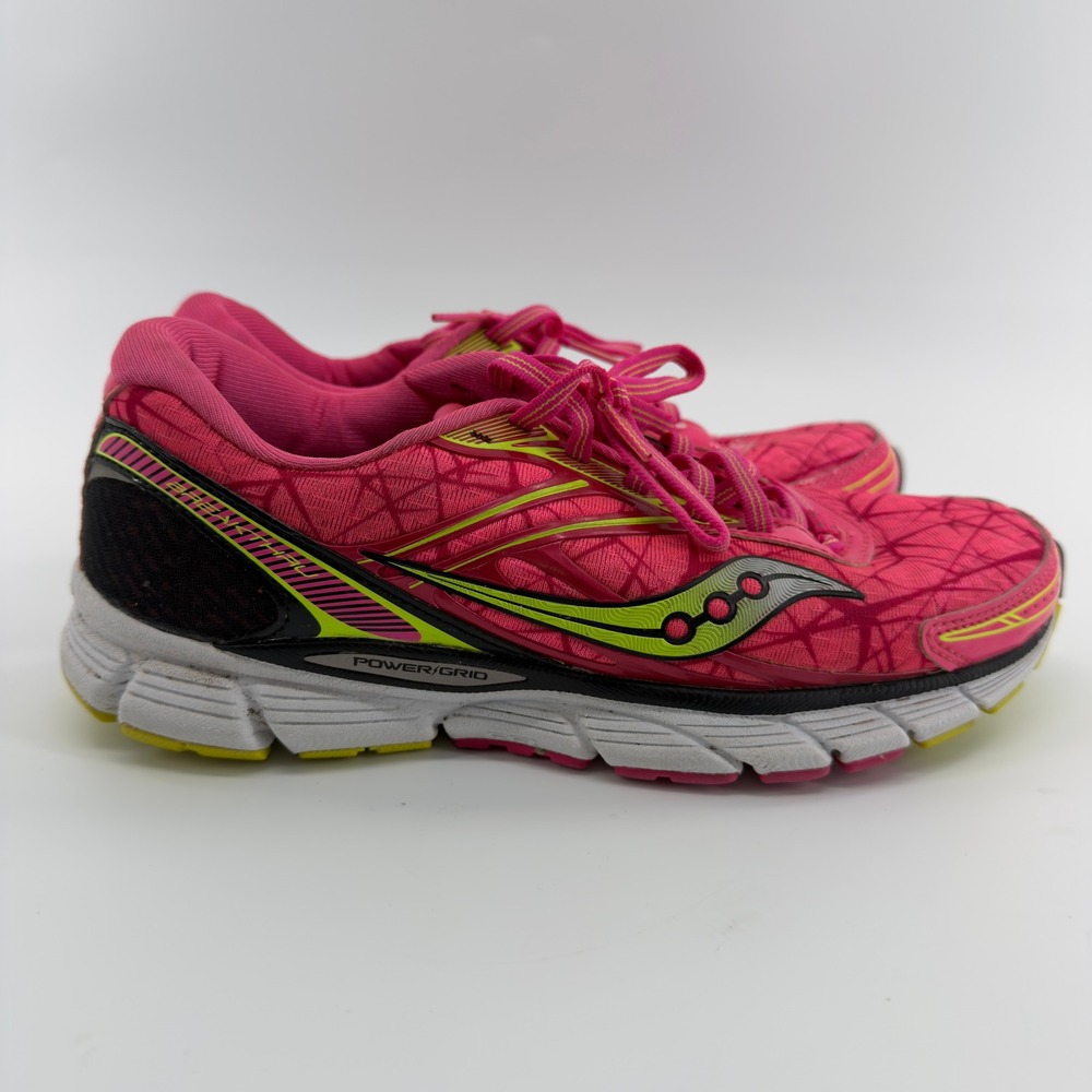 Saucony Guide 8‎ Womens Running Shoes Pink Lime Green PowerGrid Size 8